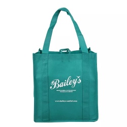 Promotion supermarket reusable non woven fabric grocery tote bag with printed logo