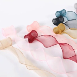 Plain Fishtail Yarn Flower Bouquet Packaging Decoration Gift Ribbon Bouquet Organza Muslin Ribbon